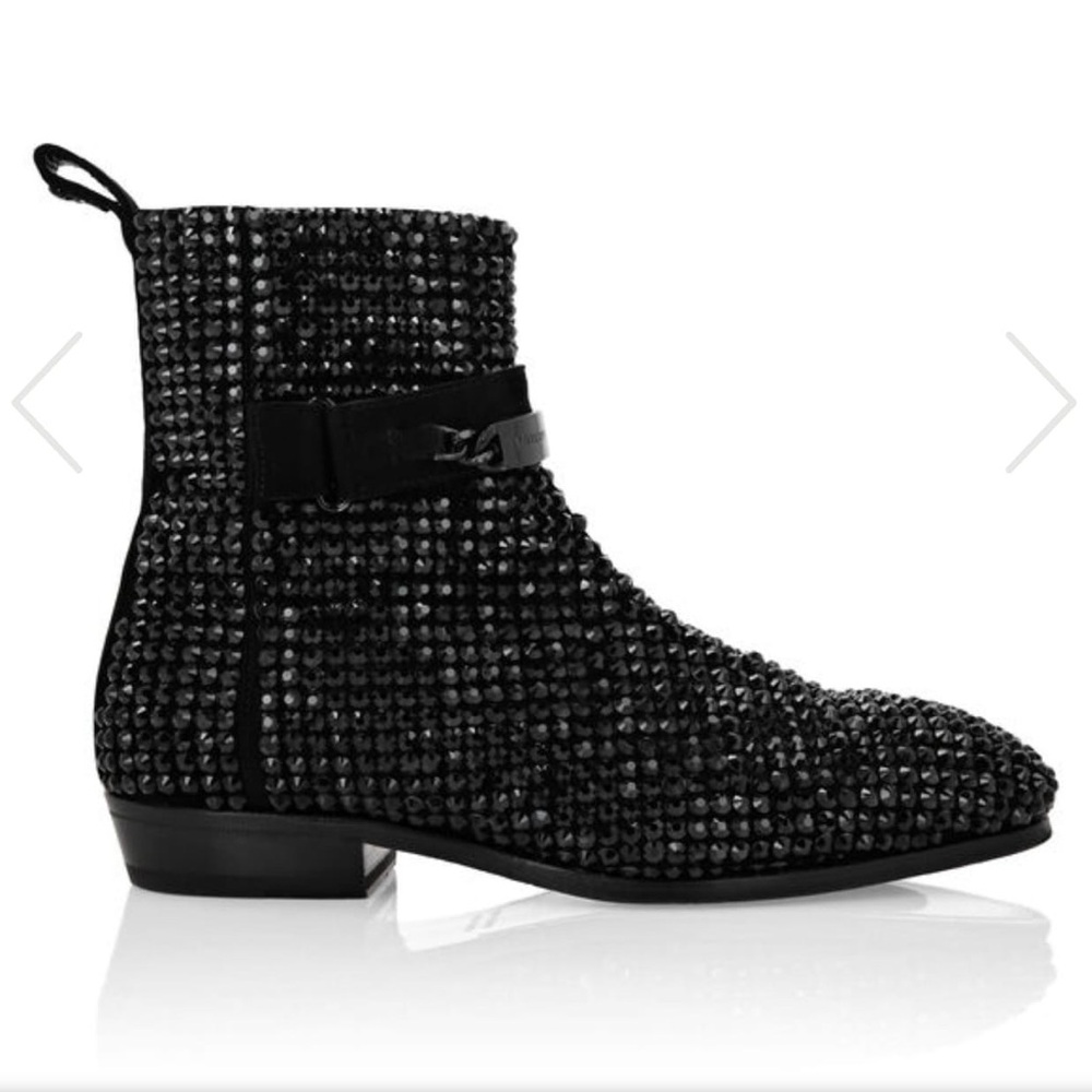 Black Studded Men's Ankle Boots